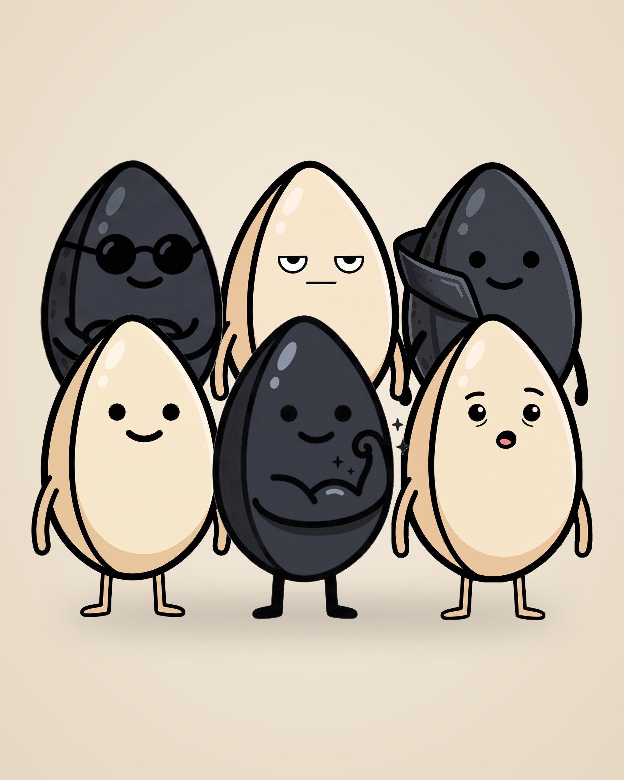 6 black sesame characters from the cast collection