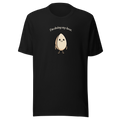 I'm Doing My Best t-shirt with a worried light tan sesame seed character, black