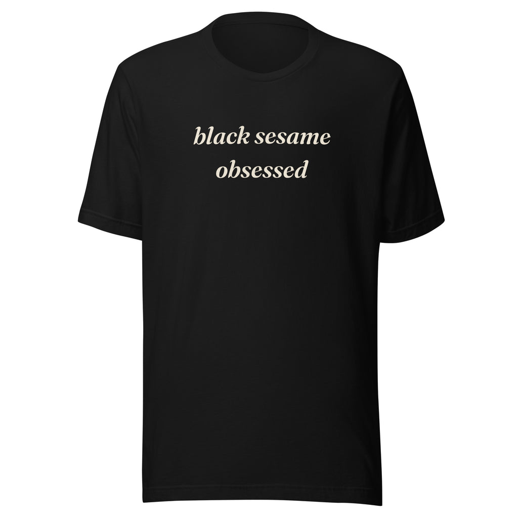 Black Sesame Obsessed text t-shirt, black