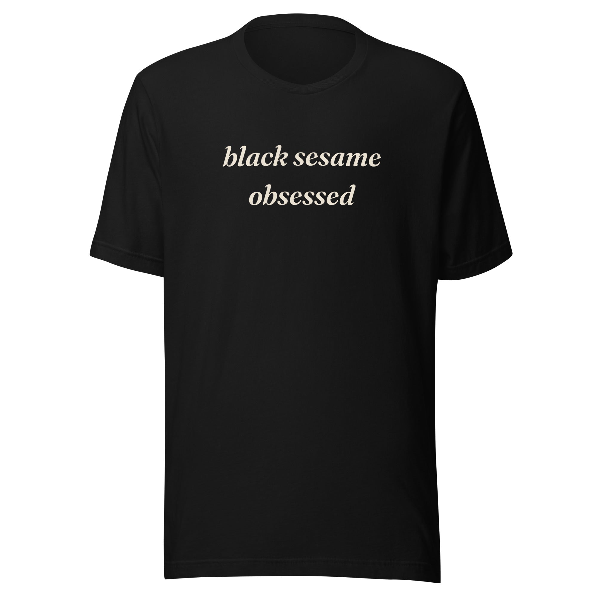 Black Sesame Obsessed text t-shirt, black