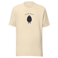 Bold Smoky Unbothered t-shirt with a black sesame seed character wearing sunglasses, heather natural