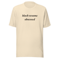 Black Sesame Obsessed text t-shirt, heather natural